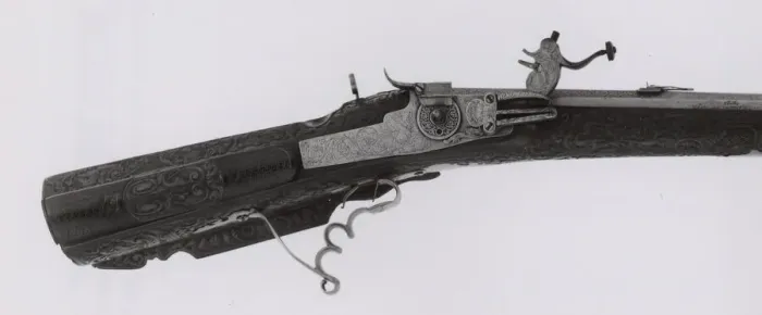 Framed Print : Wheellock Sporting Rifle, Augsburg, c. 1600 / 25. Creator: Johan Bichler Framed Print : Wheellock Sporting Rifle, Augsburg, c. 1600 / 25. Creator: Johan Bichler