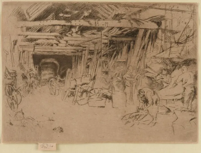 Framed Print : Wheelwright, 1879-1880. Creator: James Abbott McNeill Whistler Framed Print : Wheelwright, 1879-1880. Creator: James Abbott McNeill Whistler