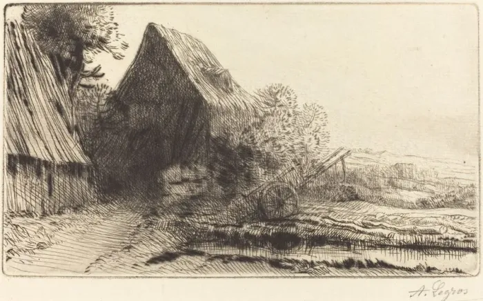 Framed Print : Wheelwrights Home (La maison du charron). Creator: Alphonse Legros Framed Print : Wheelwrights Home (La maison du charron). Creator: Alphonse Legros