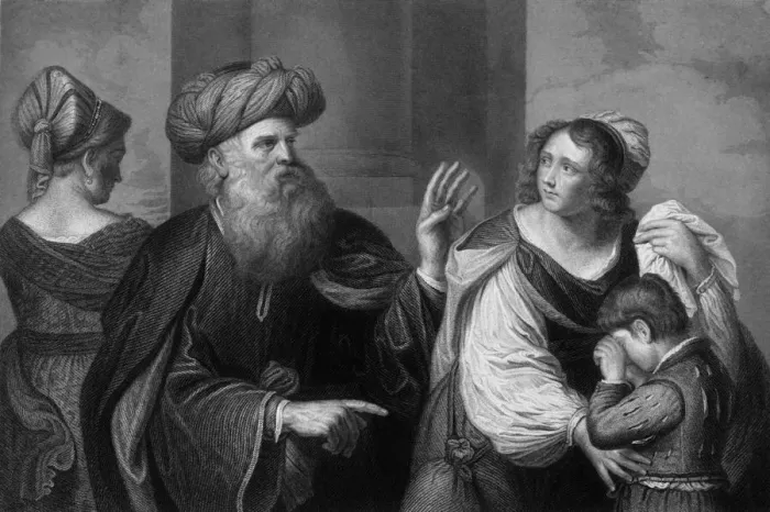 Framed Print : Wherefore she said unto Abraham, cast out this bondwoman and her son, 18th-19th century Framed Print : Wherefore she said unto Abraham, cast out this bondwoman and her son, 18th-19th century