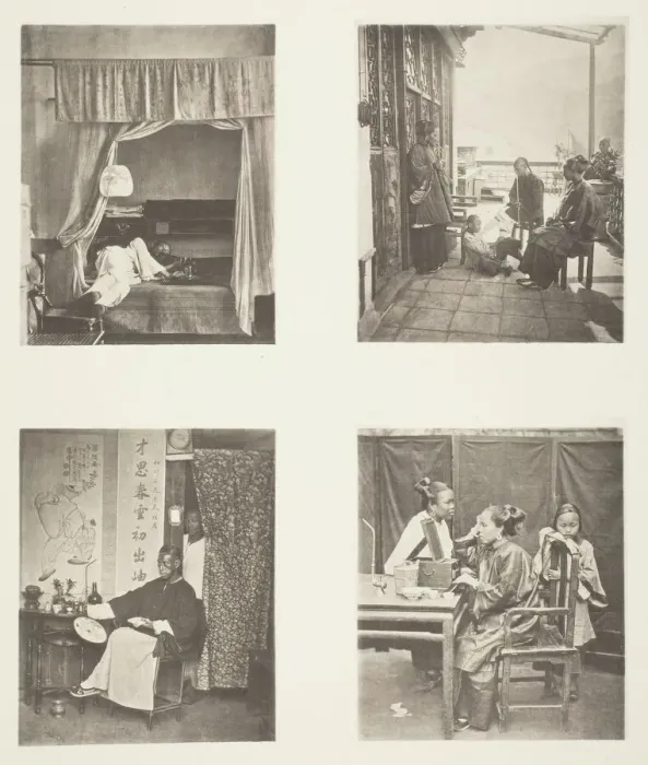 Framed Print : A Whiff of the Opium Pipe at Home; After Dinner; Reading for Honours; The Toilet, c. 1868 Framed Print : A Whiff of the Opium Pipe at Home; After Dinner; Reading for Honours; The Toilet, c. 1868