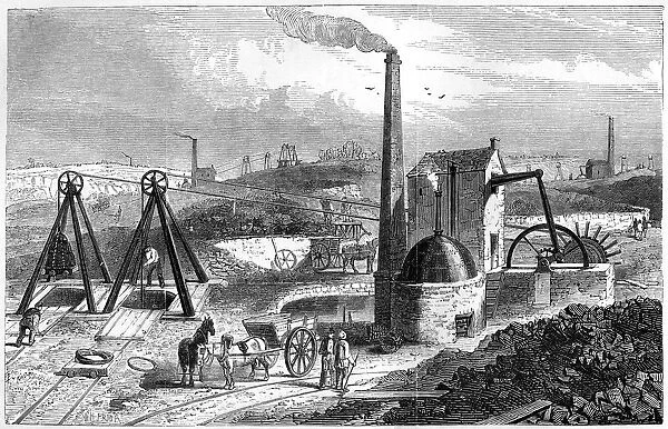 Whimsey, or engine drawing coal in the Staffordshire collieries, 1886