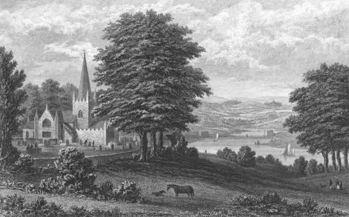Framed Print : Whippingham Church, Isle of Wight, 1851. Artist: George Brannon Framed Print : Whippingham Church, Isle of Wight, 1851. Artist: George Brannon