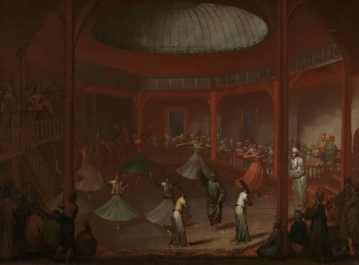 Framed Print : Whirling Dervishes, c.1720-c.1737. Creator: Jean Baptiste Vanmour Framed Print : Whirling Dervishes, c.1720-c.1737. Creator: Jean Baptiste Vanmour