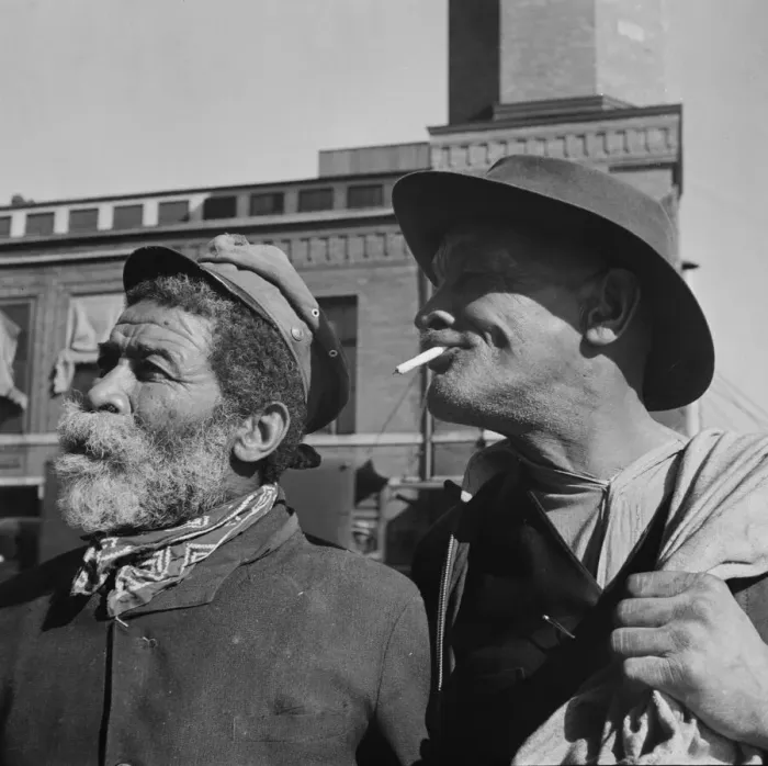 Framed Print : Whiskers'and Johnny Carrol, two familiar faces on the waterfront, Washington, D. C. 1942. Creator: Gordon Parks Framed Print : Whiskers'and Johnny Carrol, two familiar faces on the waterfront, Washington, D. C. 1942. Creator: Gordon Parks