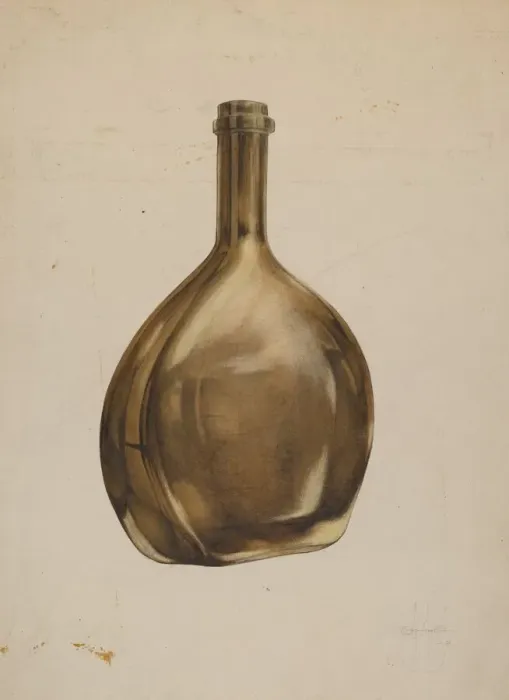 Framed Print : Whiskey Flask, 1938. Creator: G. A. Spangenberg Framed Print : Whiskey Flask, 1938. Creator: G. A. Spangenberg