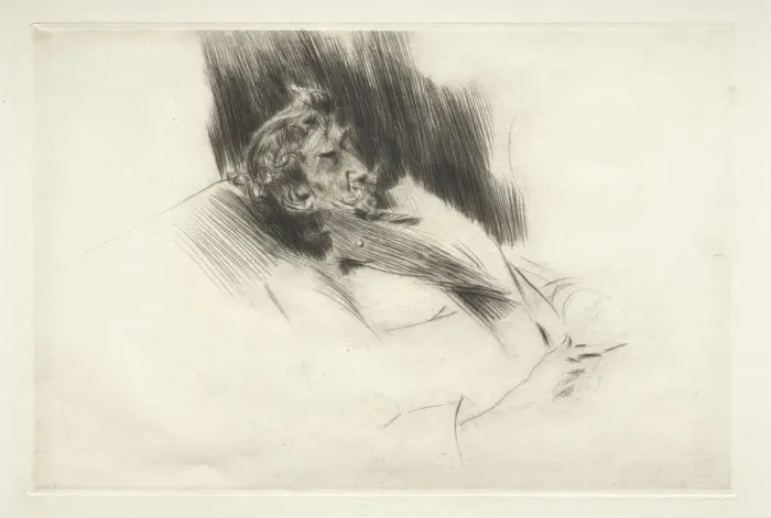 Framed Print : Whistler Asleep, 1897. Creator: Giovanni Boldini (Italian, 1842-1931) Framed Print : Whistler Asleep, 1897. Creator: Giovanni Boldini (Italian, 1842-1931)