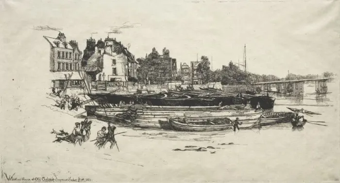 Framed Print : Whistlers House at Old Chelsea, 1863. Creator: Francis Seymour Haden (British, 1818-1910) Framed Print : Whistlers House at Old Chelsea, 1863. Creator: Francis Seymour Haden (British, 1818-1910)