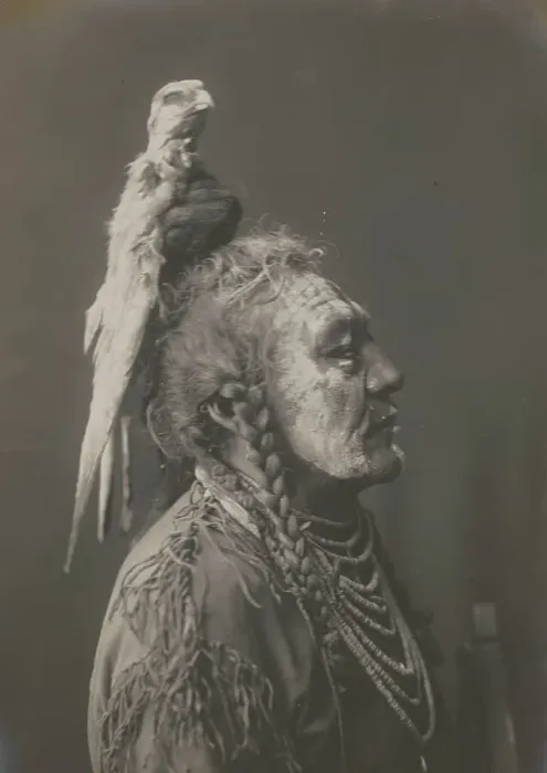 Framed Print : Two Whistles [A]-Apsaroke, c1908. Creator: Edward Sheriff Curtis