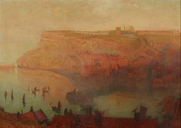 Whitby Abbey in the evening. Creator: Hunt, Alfred William (1830-1896)