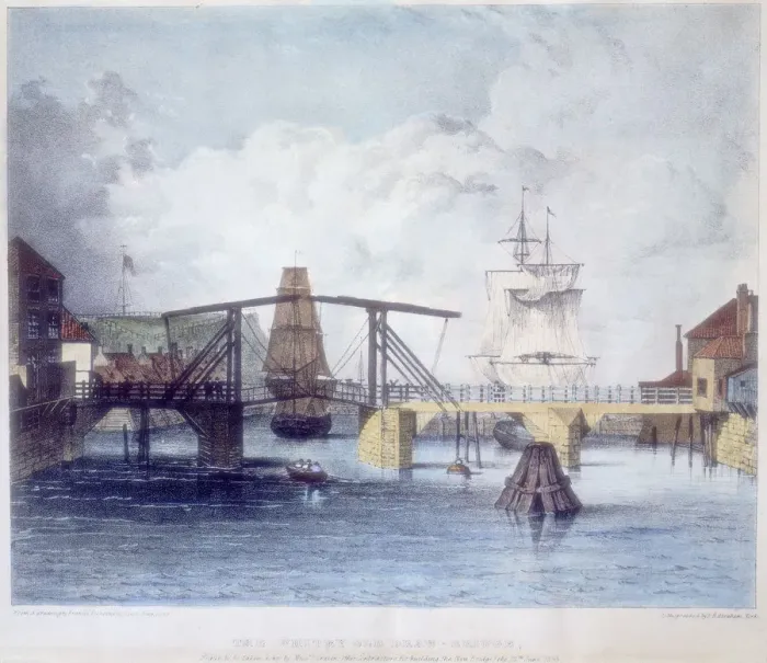 Framed Print : Whitby harbour, Yorkshire, at the mouth of the river Esk, c1833 Framed Print : Whitby harbour, Yorkshire, at the mouth of the river Esk, c1833