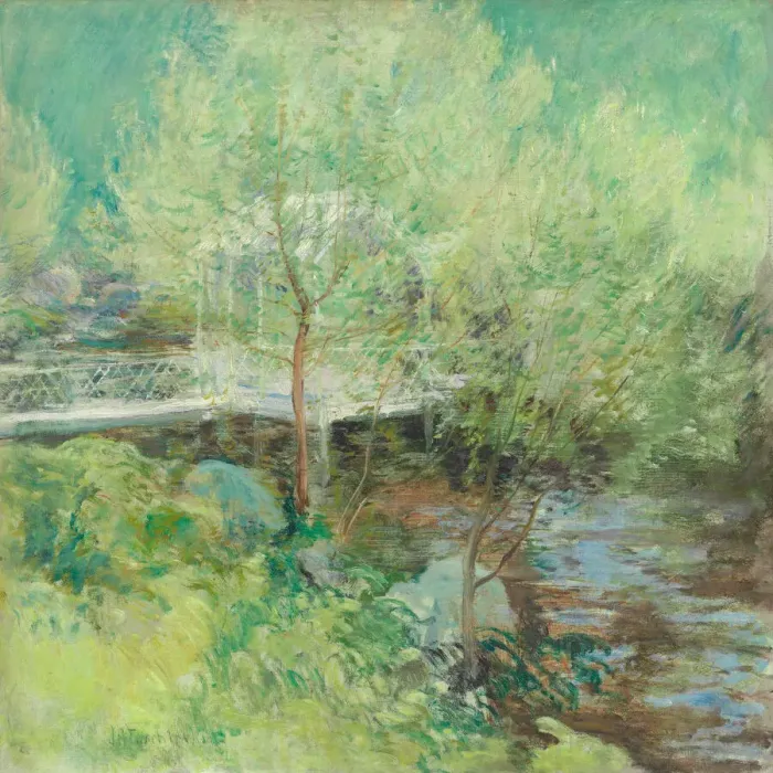 Framed Print : The White Bridge, after 1895. Creator: John Henry Twachtman Framed Print : The White Bridge, after 1895. Creator: John Henry Twachtman