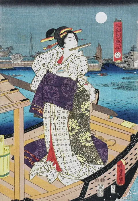 Framed Print : White, between c1847 and c1852. Creator: Utagawa Kunisada Framed Print : White, between c1847 and c1852. Creator: Utagawa Kunisada