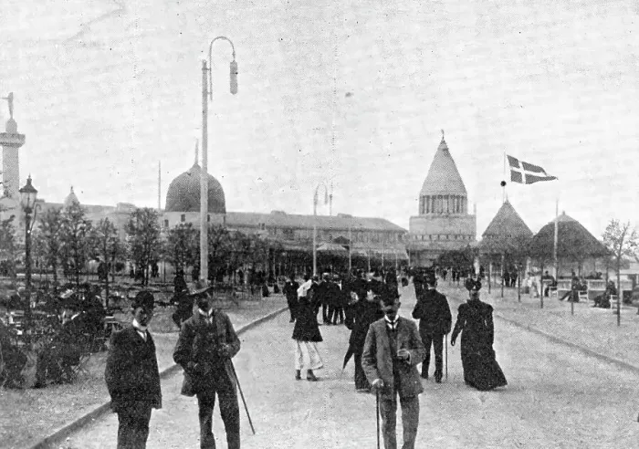 Framed Print : The White City on the Seashore: Danish National Exhibition - general view in the grounds... 1909. Creator: Hermansen Framed Print : The White City on the Seashore: Danish National Exhibition - general view in the grounds... 1909. Creator: Hermansen