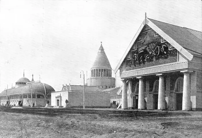Framed Print : The White City on the Seashore: the Danish National Exhibition - Hall of Agriculture, 1909. Creator: Hermansen