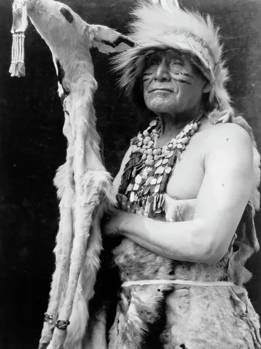 Framed Print : White deerskin dance costume-Hupa, c1923. Creator: Edward Sheriff Curtis Framed Print : White deerskin dance costume-Hupa, c1923. Creator: Edward Sheriff Curtis