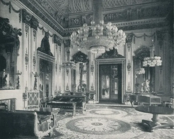 Framed Print : The White Drawing-Room at Buckingham Palace, c1899, (1901). Artist: HN King Framed Print : The White Drawing-Room at Buckingham Palace, c1899, (1901). Artist: HN King