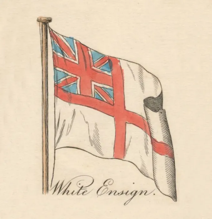 Framed Print : White Ensign, 1838 Framed Print : White Ensign, 1838