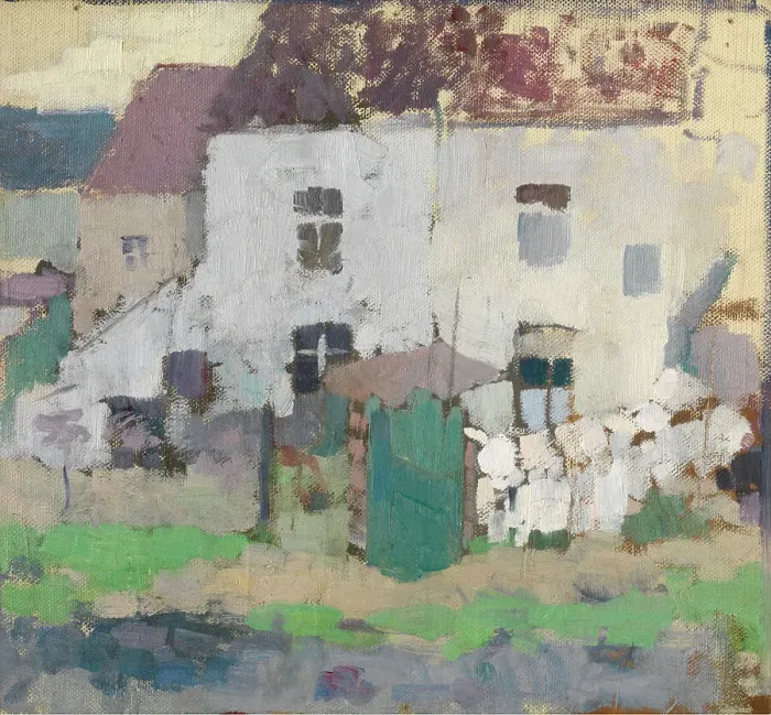 Framed Print : White Facades and Garden at Bosvoorde, 1907. Creator: Rik Wouters Framed Print : White Facades and Garden at Bosvoorde, 1907. Creator: Rik Wouters