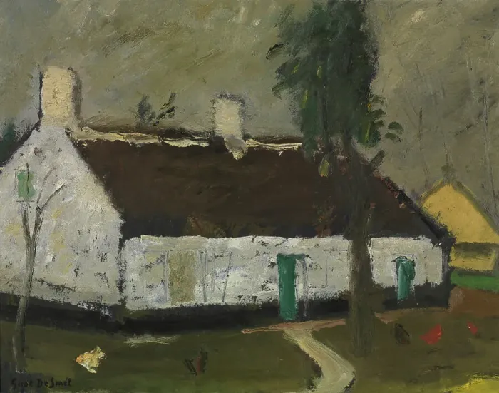 Framed Print : White Farm, 1941. Creator: Gustave De Smet Framed Print : White Farm, 1941. Creator: Gustave De Smet