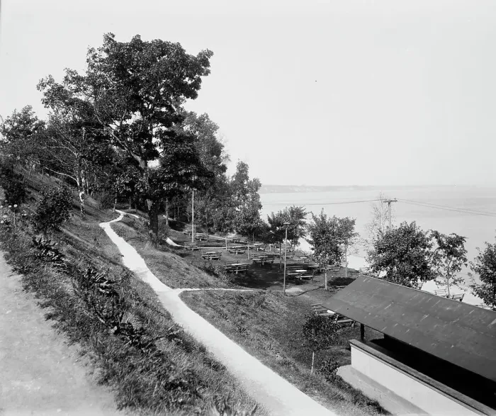 Framed Print : White Fish [sic] Bay from terrace, between 1880 and 1899. Creator: Unknown