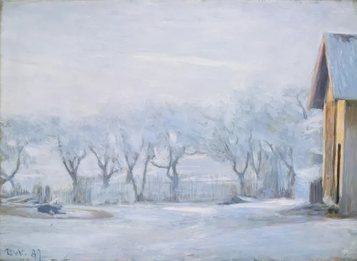 Framed Print : White Frost, 1889. Creator: Erik Werenskiold Framed Print : White Frost, 1889. Creator: Erik Werenskiold