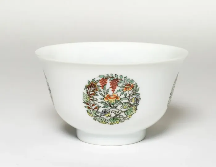 Framed Print : White-Glazed Bowl with Later Added Enamels, Qing dynasty, late Kangxi period Framed Print : White-Glazed Bowl with Later Added Enamels, Qing dynasty, late Kangxi period