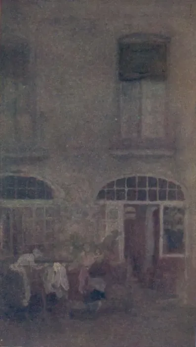 Framed Print : White And Grey The Hotel Courtyard Dieppe, 1885, (1904). Artist: James Abbott McNeill Whistler Framed Print : White And Grey The Hotel Courtyard Dieppe, 1885, (1904). Artist: James Abbott McNeill Whistler