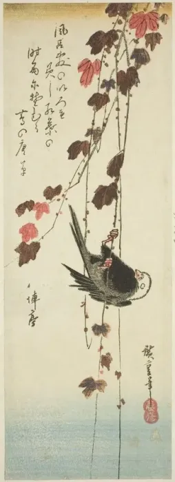 Framed Print : White-headed bird and ivy, mid-1830s. Creator: Ando Hiroshige Framed Print : White-headed bird and ivy, mid-1830s. Creator: Ando Hiroshige