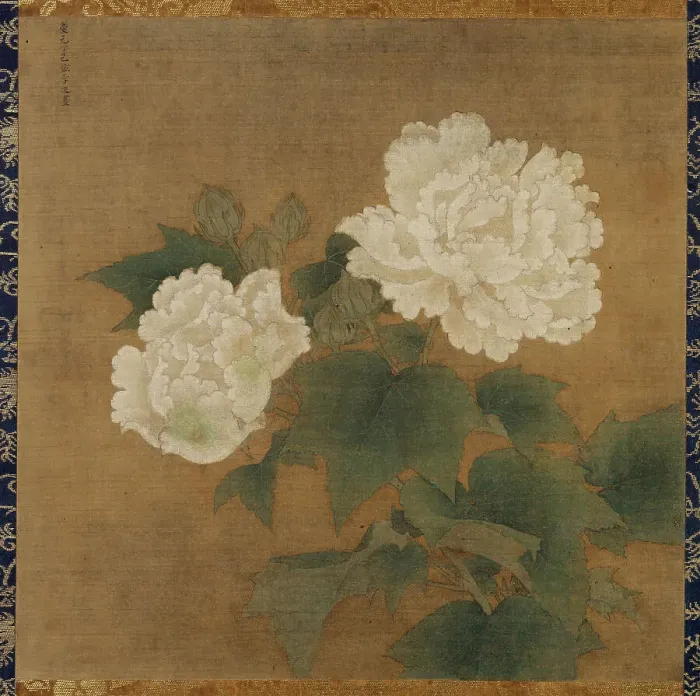 Framed Print : White hibiscuses (Set of two hanging scrolls), 1197. Creator: Li Di (active 12th century)