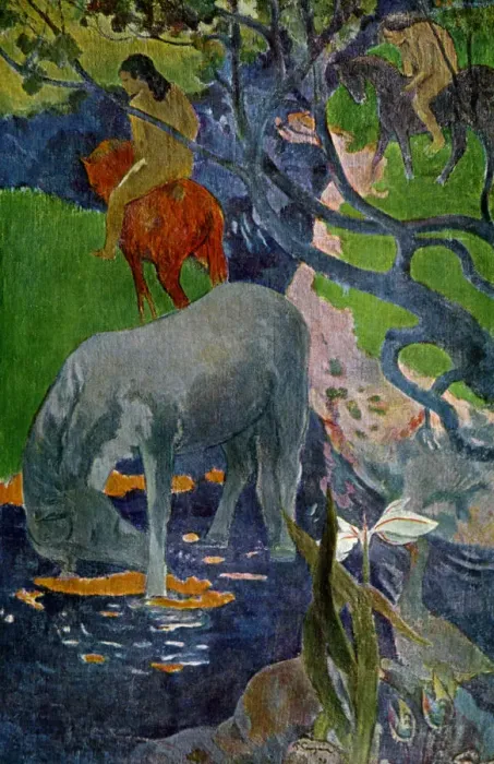 Framed Print : The White Horse, 1898 (1939). Artist: Paul Gauguin Framed Print : The White Horse, 1898 (1939). Artist: Paul Gauguin