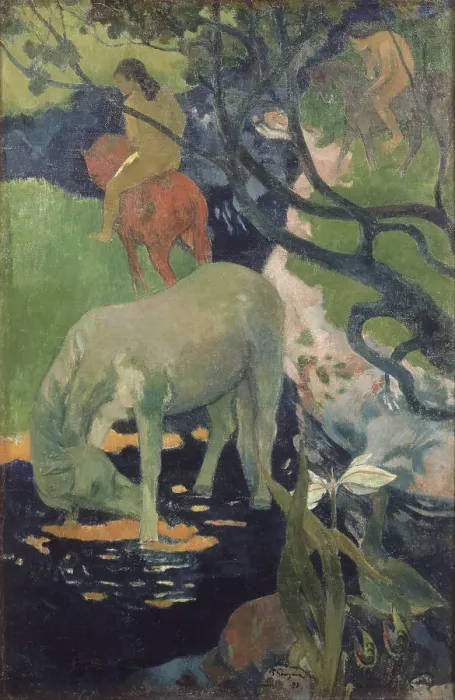 Framed Print : The White Horse, 1898. Artist: Gauguin, Paul Eugene Henri (1848-1903) Framed Print : The White Horse, 1898. Artist: Gauguin, Paul Eugene Henri (1848-1903)