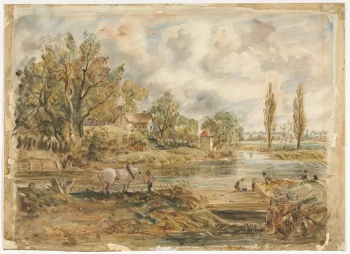Framed Print : The White Horse. Creator: John Constable (British, 1776-1837), imitator of Framed Print : The White Horse. Creator: John Constable (British, 1776-1837), imitator of