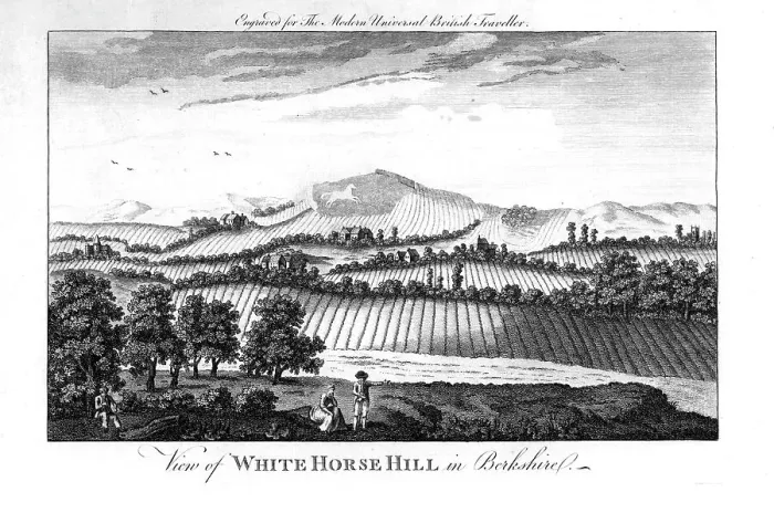 Framed Print : White Horse Hill, Berkshire, late 18th century Framed Print : White Horse Hill, Berkshire, late 18th century