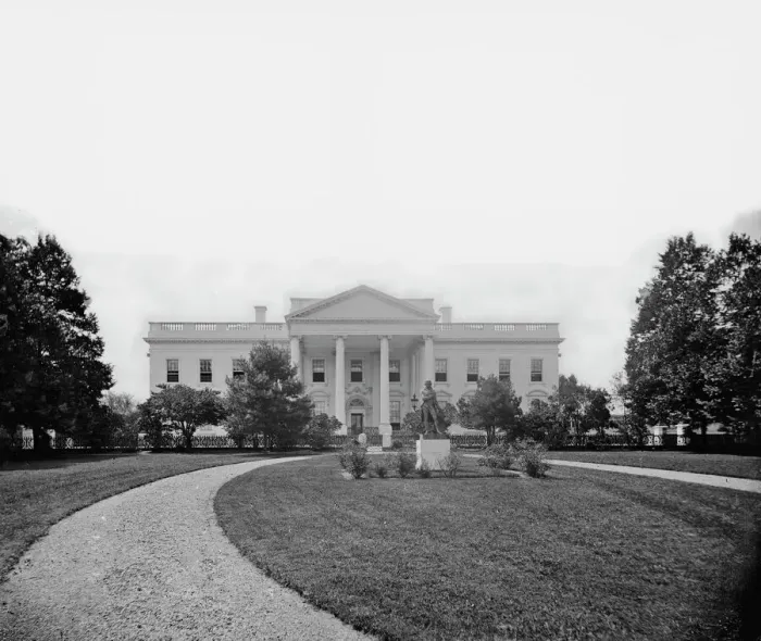 Framed Print : White House, earliest known view (made in 1860 s), [Washington D. C. ], March 1861. Creator: Unknown