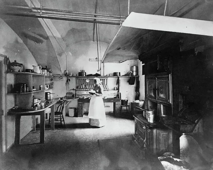 Framed Print : White House kitchen, between c1891 and 1893. Creator: Frances Benjamin Johnston Framed Print : White House kitchen, between c1891 and 1893. Creator: Frances Benjamin Johnston