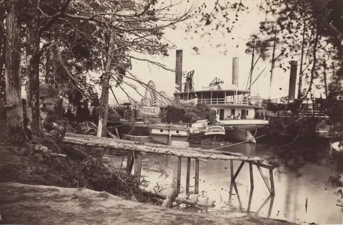 Framed Print : White House Landing, Pamunkey River, 1864. Creators: Tim O Sullivan, Mathew Brady Framed Print : White House Landing, Pamunkey River, 1864. Creators: Tim O Sullivan, Mathew Brady