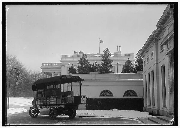 White House - truck outside, between 1914 and 1918. Creator: Harris & Ewing. White House - truck outside, between 1914 and 1918. Creator: Harris & Ewing