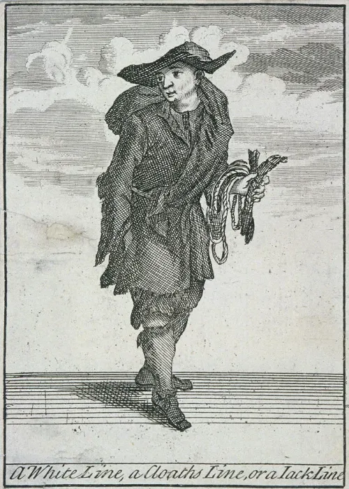 Framed Print : A White Line, a Cloaths Line, or a Jack Line, Cries of London, (c1688?) Framed Print : A White Line, a Cloaths Line, or a Jack Line, Cries of London, (c1688?)