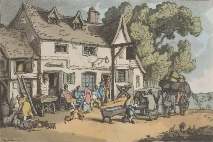 Framed Print : White Lion Inn. Ponders End, Middlesex, from Sketches from Nature, 1822 Framed Print : White Lion Inn. Ponders End, Middlesex, from Sketches from Nature, 1822