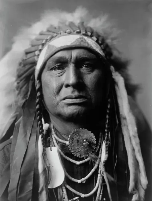 Framed Print : White Man Runs Him, Apsaroke, c1908. Creator: Edward Sheriff Curtis Framed Print : White Man Runs Him, Apsaroke, c1908. Creator: Edward Sheriff Curtis