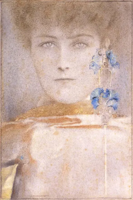 Framed Print : White mask. Artist: Khnopff, Fernand (1858-1921) Framed Print : White mask. Artist: Khnopff, Fernand (1858-1921)