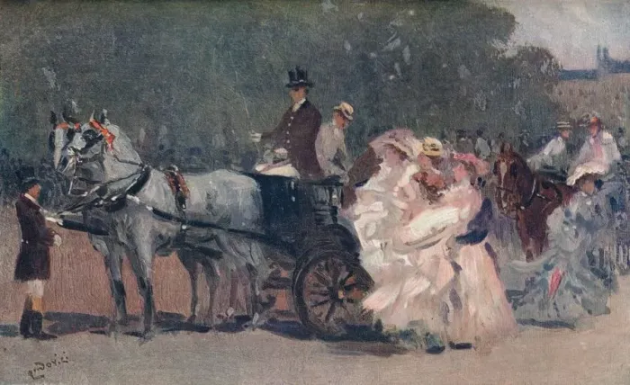Framed Print : White and Pink Tulle. - In The Park, c1900. Artist: Albert Ludovici Framed Print : White and Pink Tulle. - In The Park, c1900. Artist: Albert Ludovici
