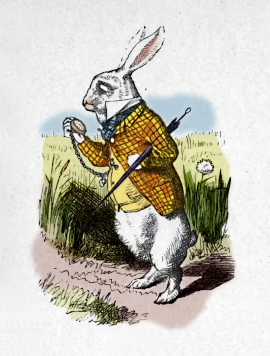 Framed Print : The White Rabbit with a watch, 1889. Artist: John Tenniel Framed Print : The White Rabbit with a watch, 1889. Artist: John Tenniel