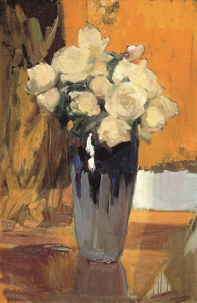 White roses from my home garden, 1920. Creator: Sorolla y Bastida, Joaquin (1863-1923)
