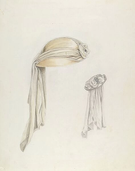 White Satin Hat, c. 1937. Creator: Lucien Verbeke