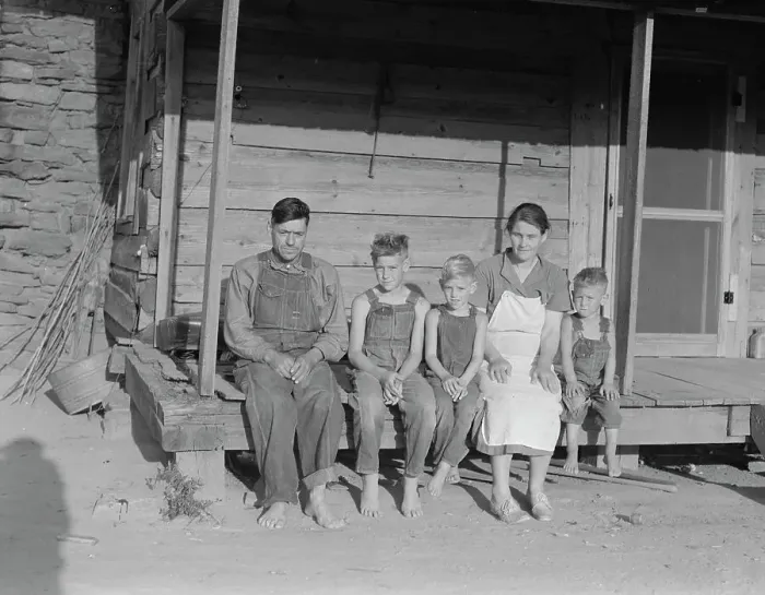 Framed Print : White sharecropper family, formerly mill workers, Hartwell, Georgia, 1937. Creator: Dorothea Lange Framed Print : White sharecropper family, formerly mill workers, Hartwell, Georgia, 1937. Creator: Dorothea Lange