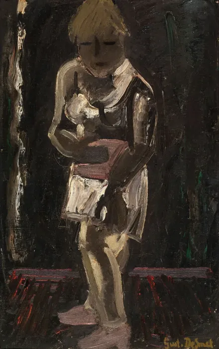 Framed Print : White Shirt on Black Ground, 1941. Creator: Gustave De Smet Framed Print : White Shirt on Black Ground, 1941. Creator: Gustave De Smet