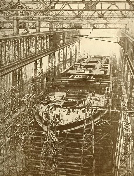 The White Star Liner Doric Under Construction, c1930. Creator: Unknown