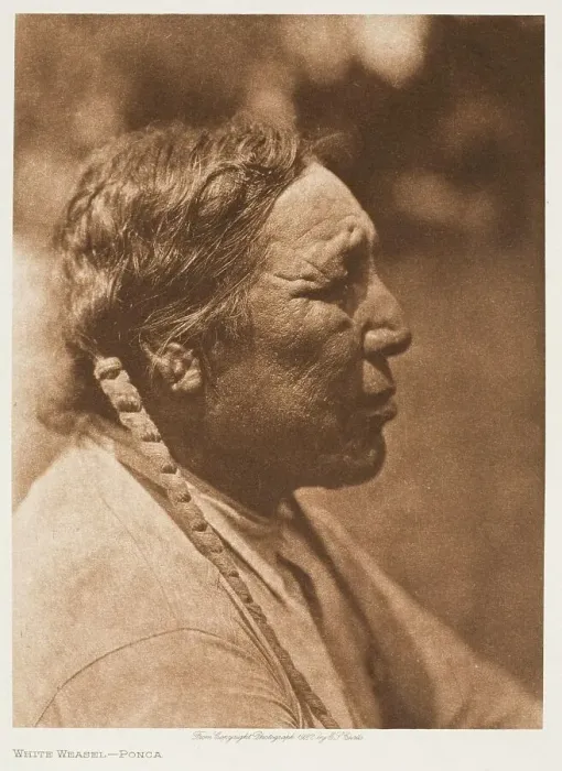 Framed Print : White Weasel-Ponca, 1927. Creator: Edward Sheriff Curtis Framed Print : White Weasel-Ponca, 1927. Creator: Edward Sheriff Curtis